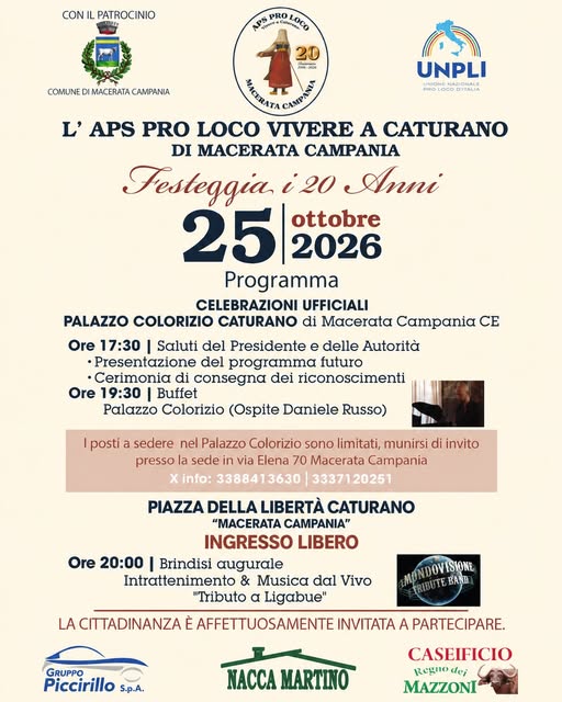 Poster for 20° Anniversario dell'APS Pro Loco Vivere a Caturano