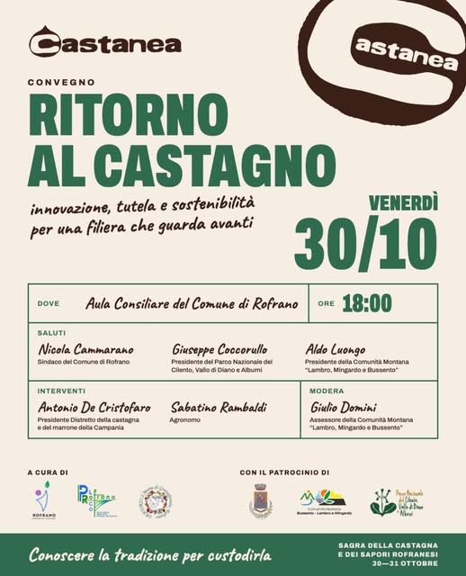 Locandina di RITORNO AL CASTAGNO - innovazione, tutela e sostenibilità per una filiera che guarda avanti