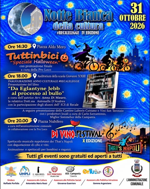 Locandina di Inaugurazione Anno Culturale #RecaleLegge