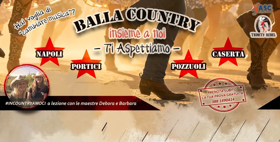 Locandina di Open Day di balli country a Fuorigrotta