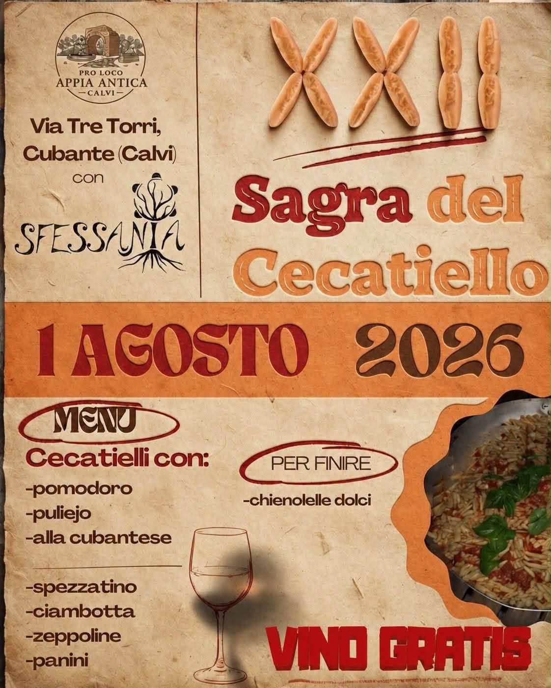 Locandina di XXXIII Sagra del Cecatiello